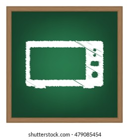 Microwave sign illustration. Flat style black icon on white.
