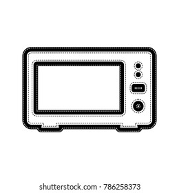 Microwave sign illustration. Vector. Flat style black icon on white.