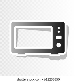 Microwave sign illustration. Vector. New year blackish icon on transparent background with transition.