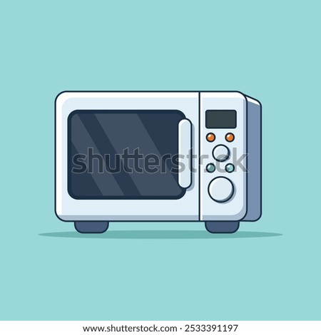 Microwave simple cartoon vector illustration electronic devices concept icon isolated