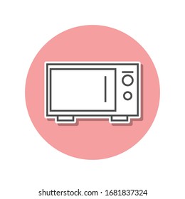 microwave sticker icon. Simple thin line, outline vector of web icons for ui and ux, website or mobile application