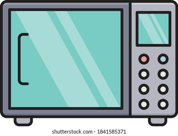 icono de línea de color de vector de microondas 