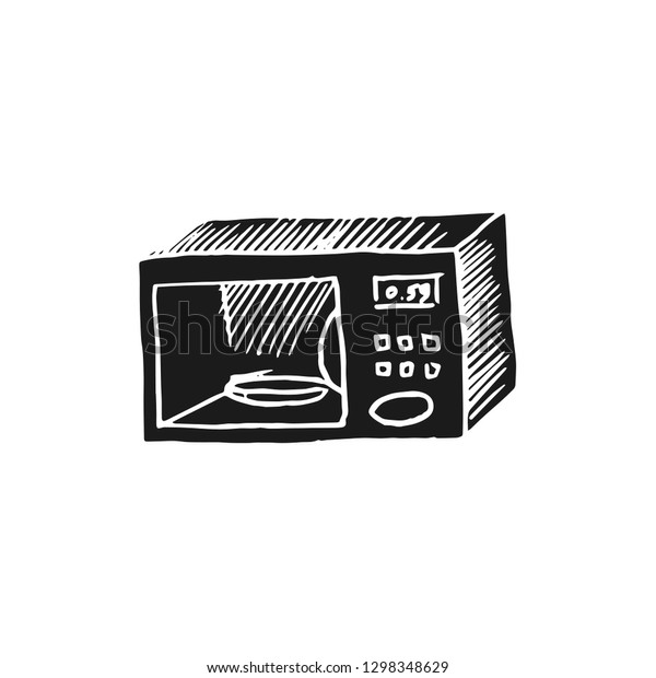 Microwave Vector Doodle Sketch Isolated On Stock Vector (Royalty Free