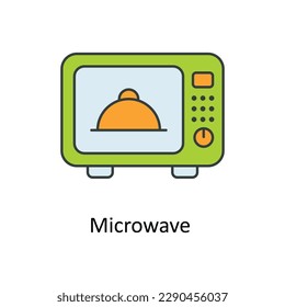 Microwave  Vector   Fill outline Icons. Simple stock illustration stock