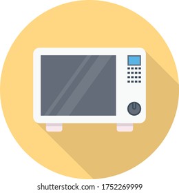microwave vector flat color icon 