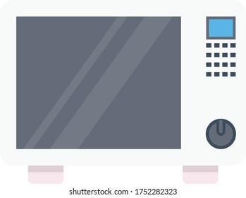 microwave vector flat color icon 