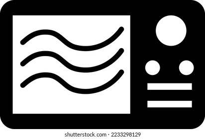 Microwave vector icon from appliances set on white background