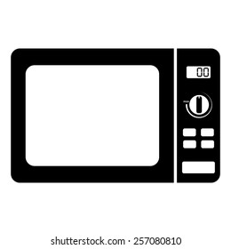Microwave vector icon - black illustration