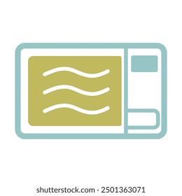 Icono de Vector de microondas. Electrodoméstico de cocina eléctrico. Símbolo del gráfico para cocinar el diseño del Sitio web, logotipo, App, UI