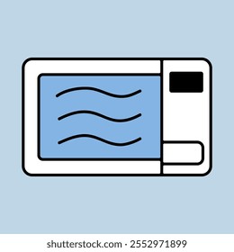 Microwave vector icon. Electric kitchen appliance. Graph symbol for cooking web site design, logo, app, UI