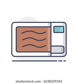 Microwave vector icon. Electric kitchen appliance. Graph symbol for cooking web site design, logo, app, UI