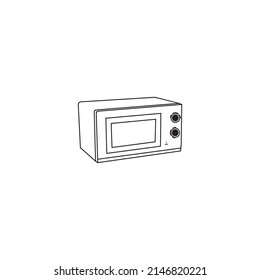 Diseño plano de la ilustración del icono del vector de microondas.