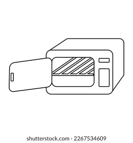 Microwave vector icon illustration flat design.