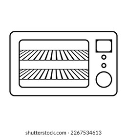 Diseño plano de la ilustración del icono del vector de microondas.
