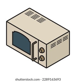 Microwave vector icon. Isometric vector icon isolated on white background microwave.