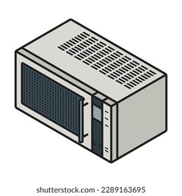 Microwave vector icon. Isometric vector icon isolated on white background microwave.