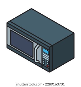 Microwave vector icon. Isometric vector icon isolated on white background microwave.