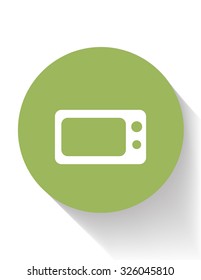Microwave vector icon with long shadow.
