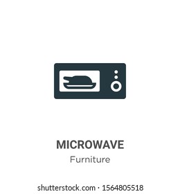 Microwave vector icon on white background. Flat vector microwave icon symbol sign from modern furniture collection for mobile concept and web apps design.