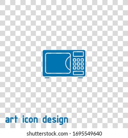 Icono vectorial de microondas en fondo blanco