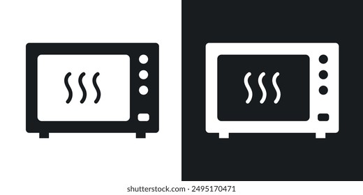 Icono de Vector de microondas establecido en estilo sólido.