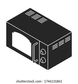 Microwave vector icon.Black vector icon isolated on white background microwave.