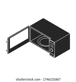 Icono vector de microondas.Icono vector negro aislado en el microondas de fondo blanco.