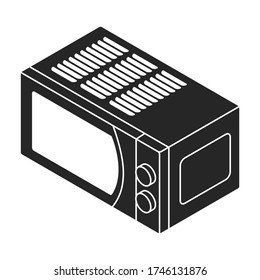 Microwave vector icon.Black vector icon isolated on white background microwave.