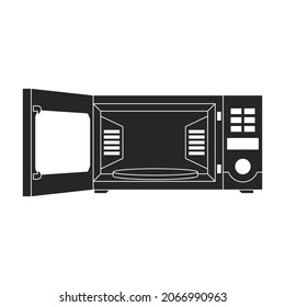 Microwave vector icon.Black vector icon isolated on white background microwave.