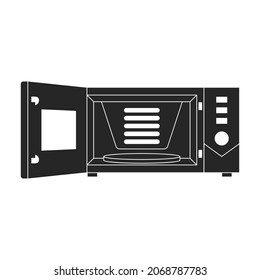 Microwave vector icon.Black vector icon isolated on white background microwave.