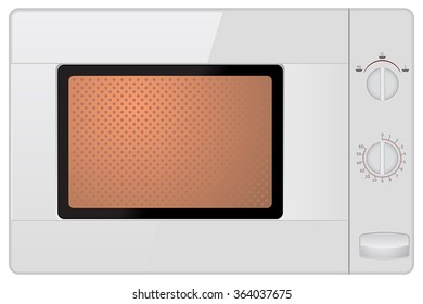 Microwave. Vector illustration isolated on white background.