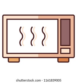 A microwave vector illustration in line color design