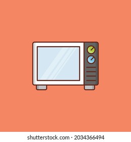 Ilustración de microondas vectorial en un fondo transparente. Símbolos de calidad premium. Icono de color plano de línea vectorial para el concepto y el diseño gráfico.