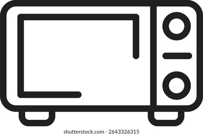 Design de ícone de linha de vetor de micro-ondas