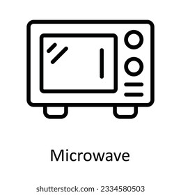 Microwave Vector outline Icon Design illustration. Kitchen and home  Symbol on White background EPS 10 File