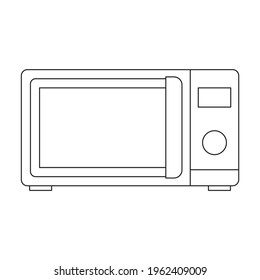 Microwave vector outline icon. Vector illustration oven kitchen on white background. Isolated outline illustration icon of microwave .