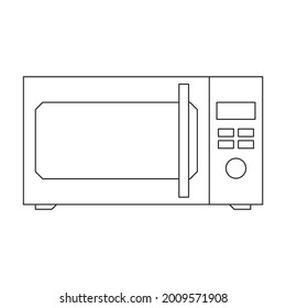 Microwave vector outline icon. Vector illustration oven kitchen on white background. Isolated outline illustration icon of microwave .