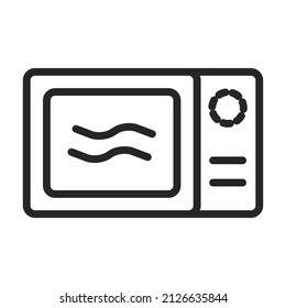 Microwave vector outline icon. Vector illustration kitchenware on white background. Isolated outline illustration icon of microwave .