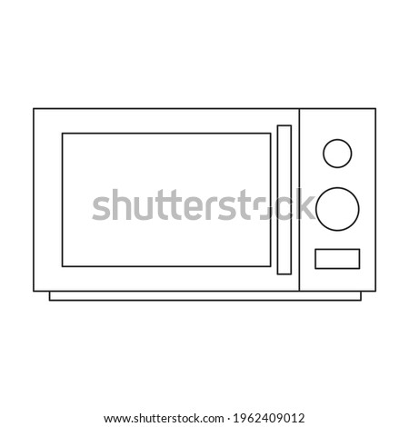 Microwave vector outline icon. Vector illustration oven kitchen on white background. Isolated outline illustration icon of microwave .