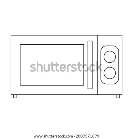 Microwave vector outline icon. Vector illustration oven kitchen on white background. Isolated outline illustration icon of microwave .