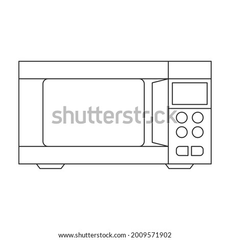 Microwave vector outline icon. Vector illustration oven kitchen on white background. Isolated outline illustration icon of microwave .