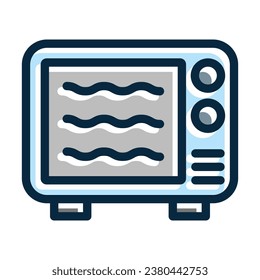 Microwave Vector Thick Line Filled Dark Colors Icons For Personal And Commercial Use.
