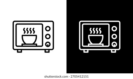 Microwave White Icon Set Design