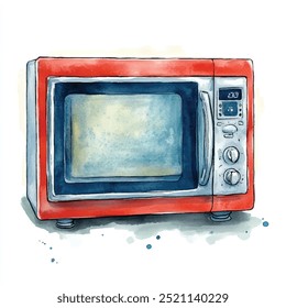 Microwive watercolor clipart illustration isolated