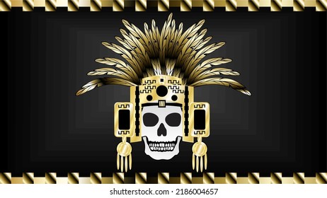 mictlantecuhtli mexican aztec god illustration background in vector format