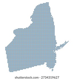 Mid Atlantic Digital Financial Network Map with transparent Blue Dots Vector.  Mid Atlantic dotted map.