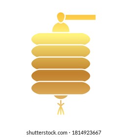 Concepto de otoño medio, icono de linterna china, estilo gradiente, ilustración vectorial