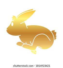 mid autumn concept, icon of rabbit icon over white background, gradient style, vector illustration