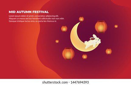 mid autumn festival character illustration Graphic Elements Template can be use for, landing page, template, ui, web, mobile app, poster, banner, flyer,kids cover Book, social media, Card Invitation,