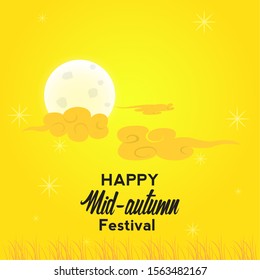 Mid autumn festival colored poster - Vector illustration